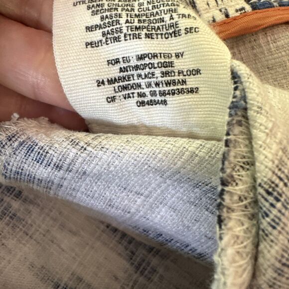 Anthropologie Shorts Womens Size 2 Larimar Ikat Blue White Woven Boho Cartonnier - Picture 9 of 12